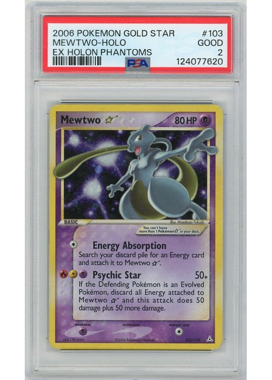Mewtwo * (Gold Star) 103/110 PSA 2