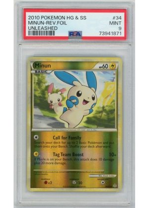 Minun 34/95 Reverse Foil PSA 9