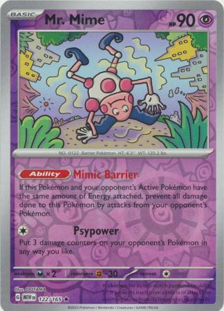 Mr. Mime - 122/165 - Reverse
