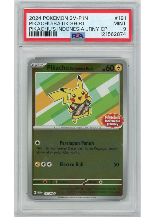 Pikachu Berkemeja Batik 191/SV-P Reverse Foil PSA 9