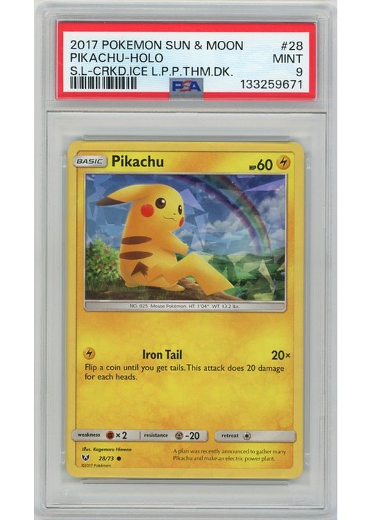 Pikachu Cracked Ice Holo 28/73 PSA 9
