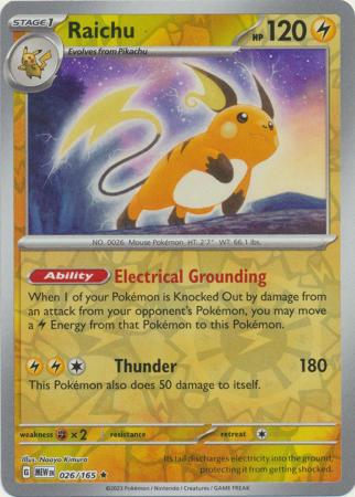 Raichu - 026/165 - Reverse
