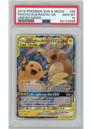 Raichu & Alolan Raichu GX 54/236 PSA 10