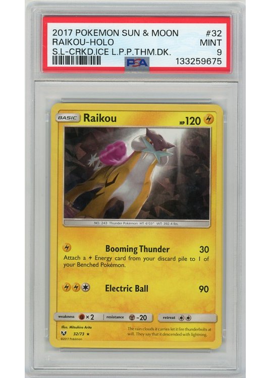 Raikou Cracked Ice Holo 32/73 PSA 9