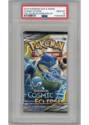 S&M Cosmic Eclipse  Blastoise & Piplup artwork PSA 10