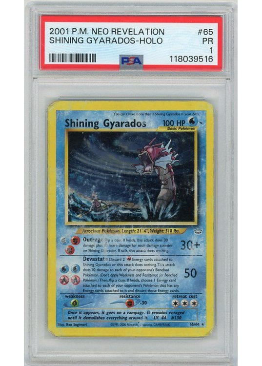 Shining Gyarados PSA 1 - Gradede pokemon kort p Pokemons.dk Shining Gyarados PSA 1 - Gradede pokemon kort p Pokemons.dk