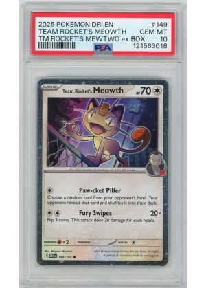 Team Rocket's Meowth Cosmos Holo 149/182 PSA 10