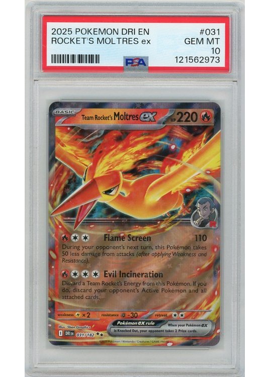 Team Rocket’s Moltres ex – 031/182 – PSA 10