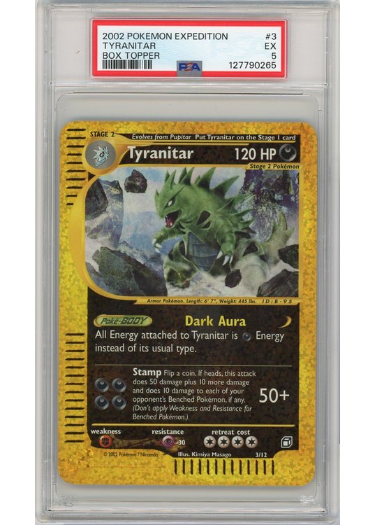 Tyranitar 3/12 Box Topper PSA 5