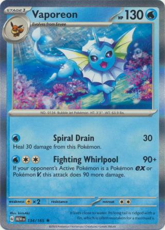 Vaporeon - 134/165 (Holo)