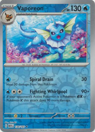 Vaporeon - 134/165 - Reverse