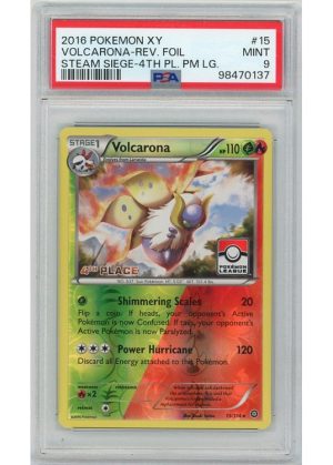 Volcarona 4th Place Stamp 15/141 Reverse Foil PSA 9