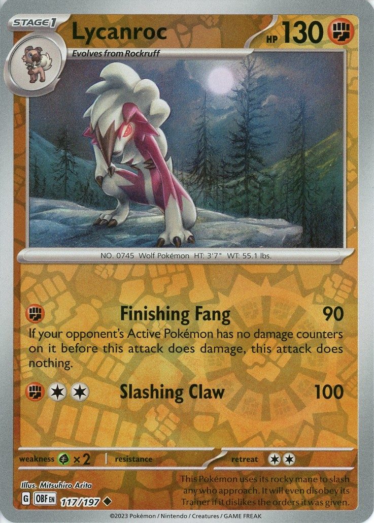 Lycanroc - 117/197 - Reverse