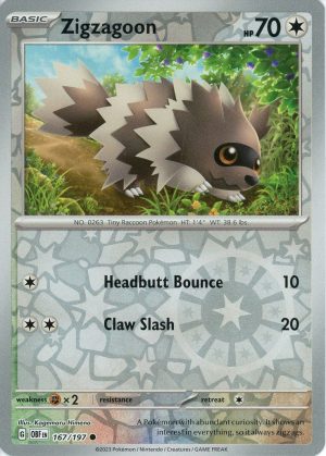 Zigzagoon – 167/197 – Reverse