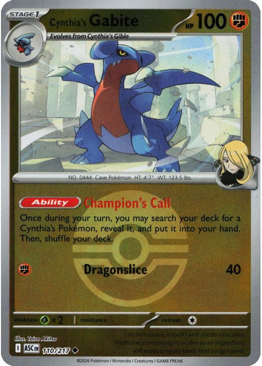 Cynthia's Gabite - 110/217 - Reverse (Poke Ball)