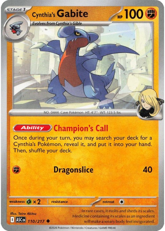 Cynthia's Gabite - 110/217