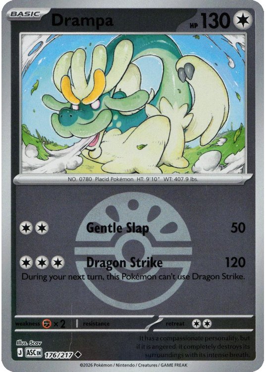 Drampa - 176/217 - Reverse (Poke Ball)
