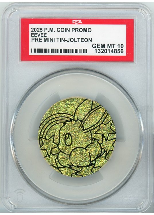 Eevee Pokemon mønt (Guld – Glitter Holo) – PSA 10