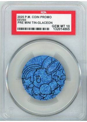 Eevee Pokemon mønt (Lyseblå Glitter Holo) PSA 10