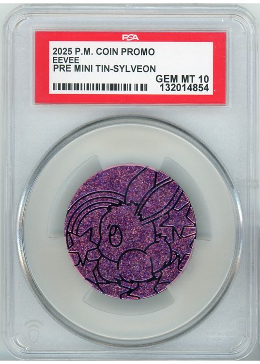 Eevee Pokemon mønt (Pink Glitter Holo) PSA 10