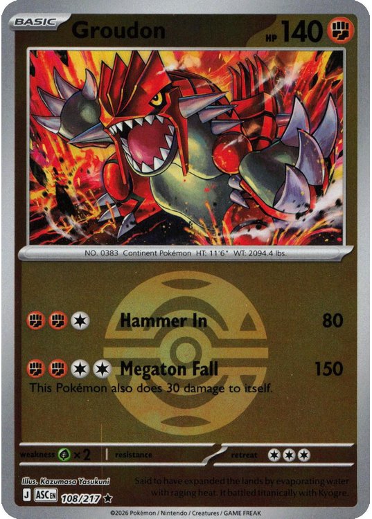 Groudon - 108/217 - Reverse (Poke Ball)