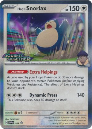 Hop's Snorlax - SVP184 (Prerelease) - Pokemon Scarlet & Violet promo