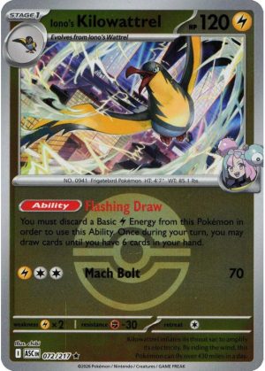 Iono's Kilowattrel - 072/217 - Reverse (Poke Ball)