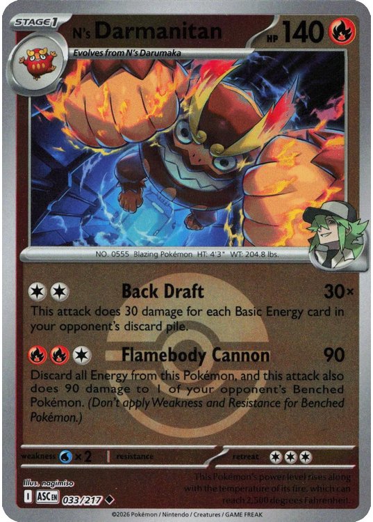 N’s Darmanitan – 033/217 – Reverse (Poke Ball)