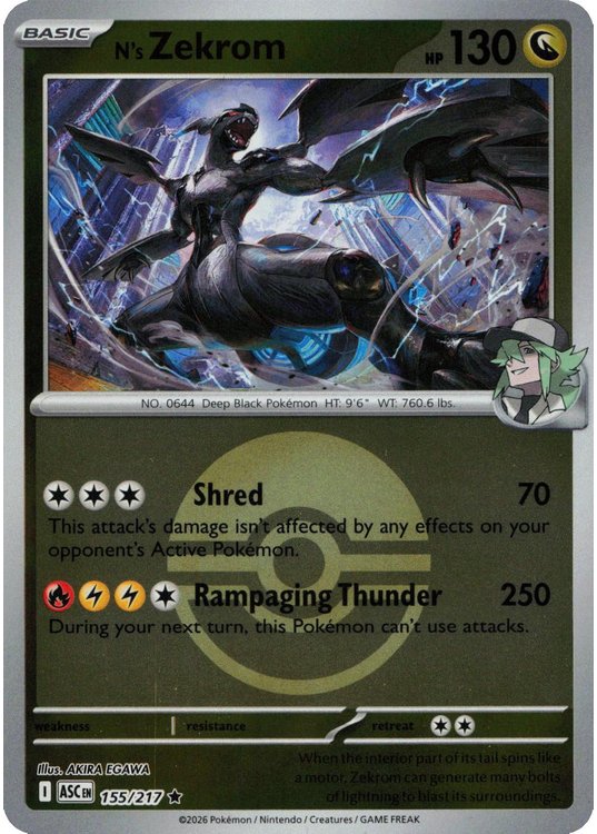 N's Zekrom - 155/217 - Reverse (Poke Ball)