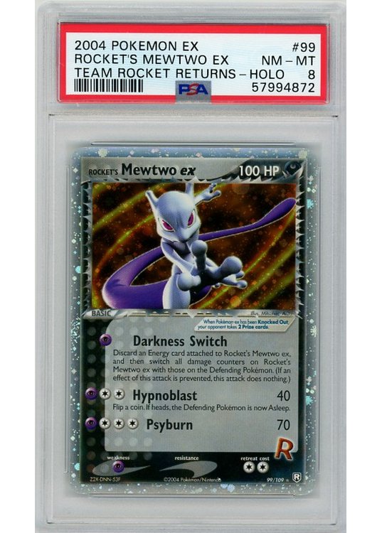 Rocket's Mewtwo ex 99/109 PSA 8