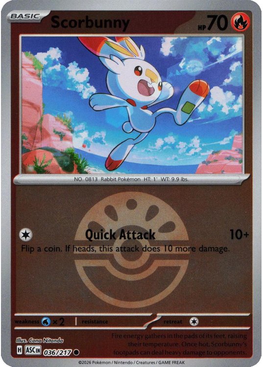 Scorbunny - 036/217 - Reverse (Poke Ball)