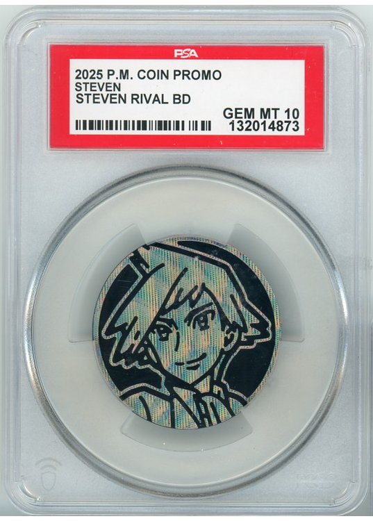 Steven Pokemon mønt (Sølv Line Holo) PSA 10