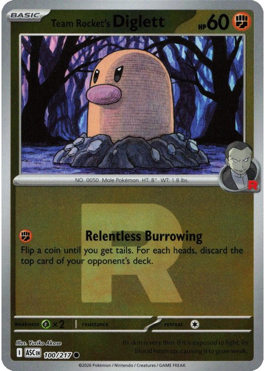 Team Rocket's Diglett - 100/217 - Reverse (Poke Ball)