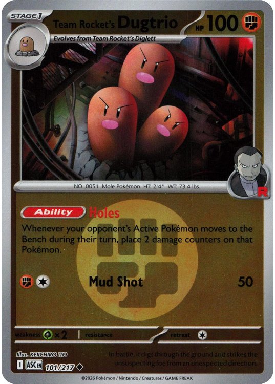 Team Rocket's Dugtrio - 101/217 - Reverse (Energy Symbol)