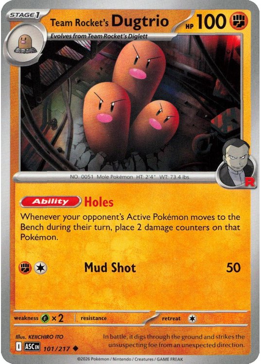 Team Rocket’s Dugtrio – 101/217