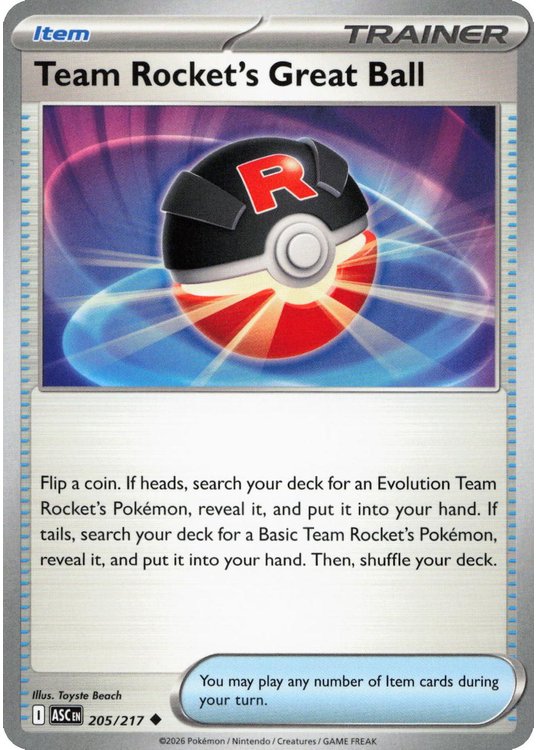 Team Rocket’s Great Ball – 205/217