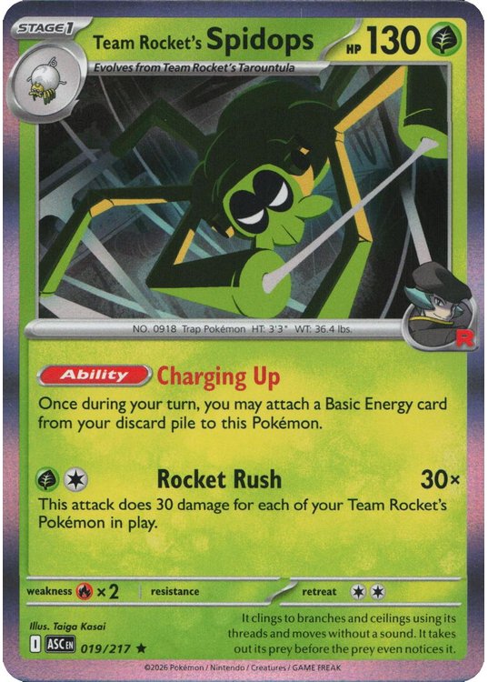 Team Rocket’s Spidops – 019/217 (Holo)