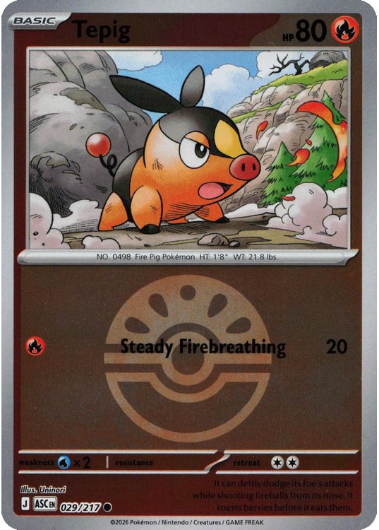 Tepig - 029/217 - Reverse (Poke Ball)
