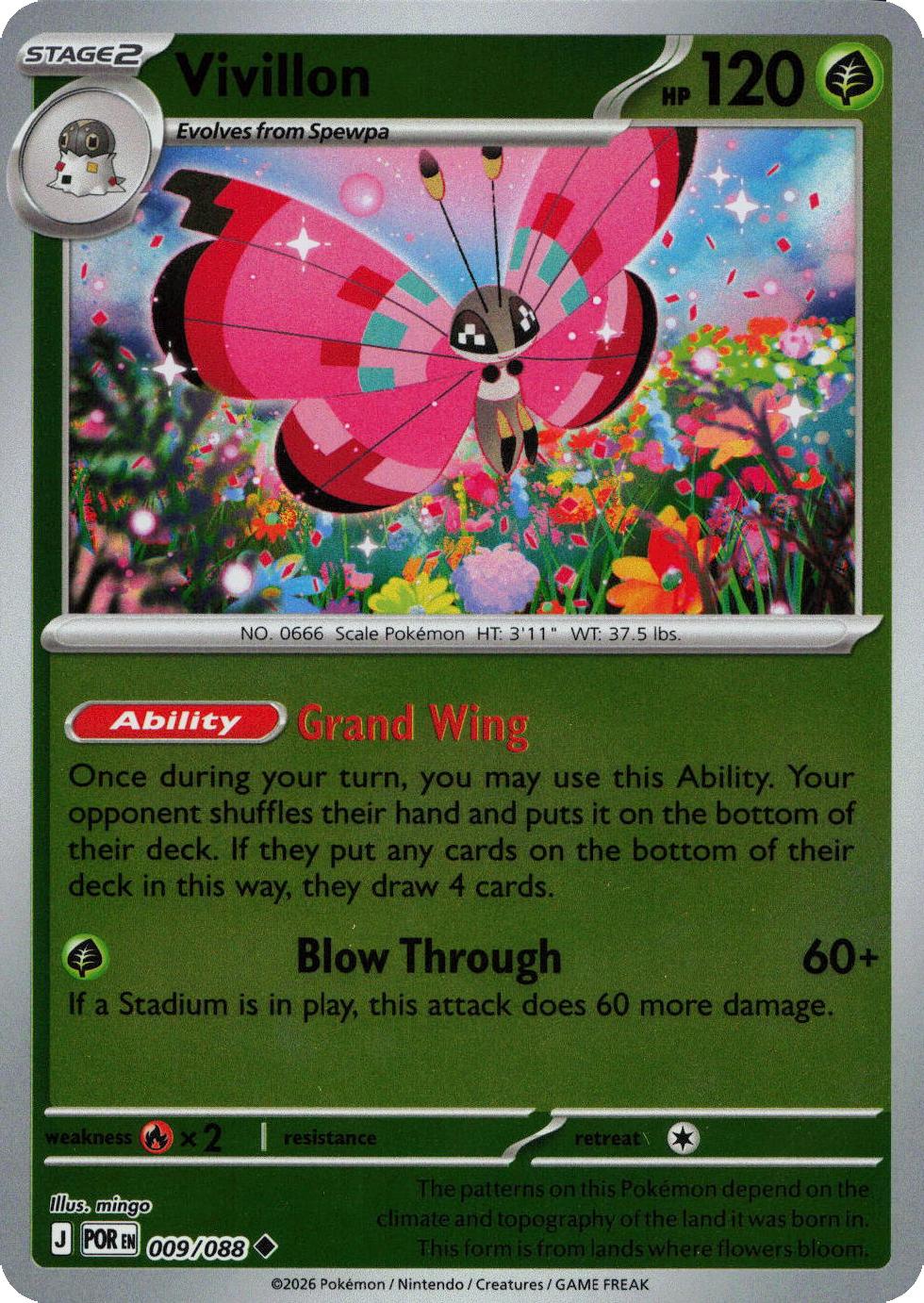 Vivillon - 009/088 - Reverse