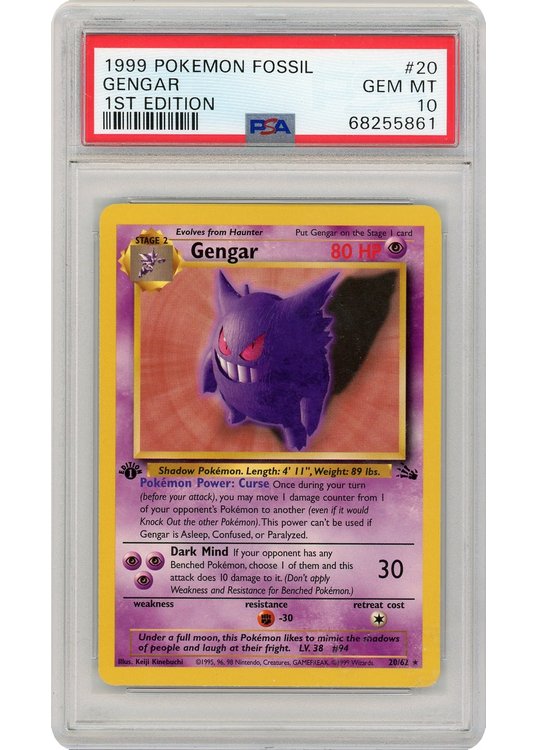 Gengar 20/62 1st Edition PSA 10