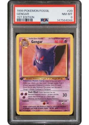 Gengar 20/62 1st Edition PSA 8