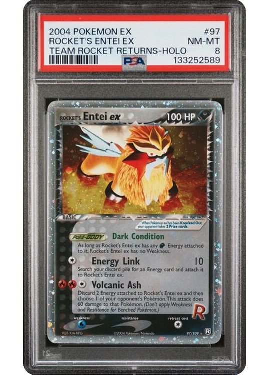 Rocket's Entei ex 97/109 PSA 8