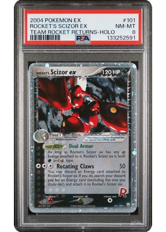 Rocket's Scizor ex 101/109 PSA 8