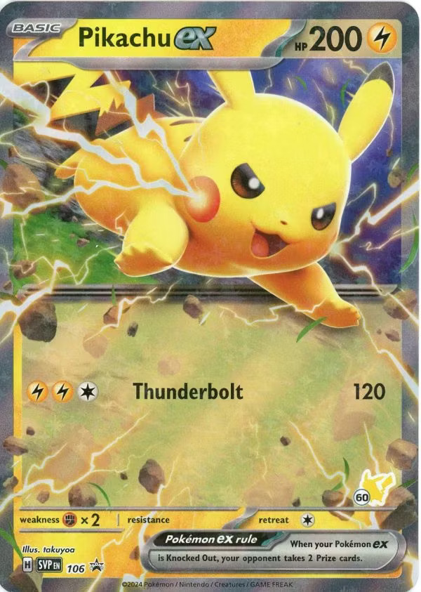 Battle Academy 2024 – Begyndersæt med 3 Deck - Pikachu ex – SVP106 - eksklusiv udgave fra denne box