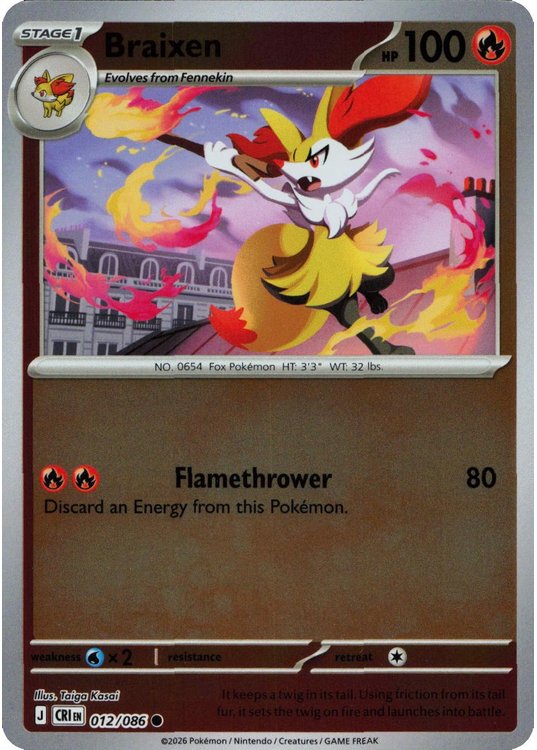 Braixen – 012/086 – Reverse