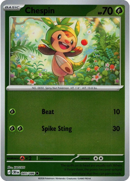 Chespin – 005/086 – Reverse