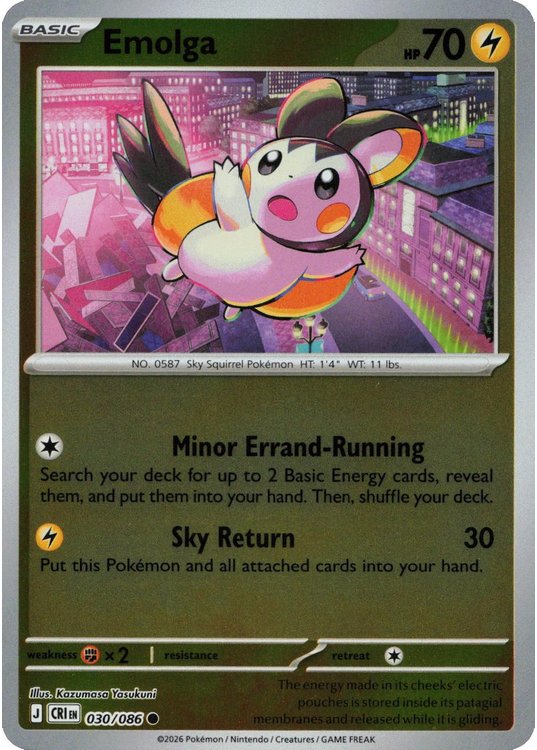 Emolga – 030/086 – Reverse
