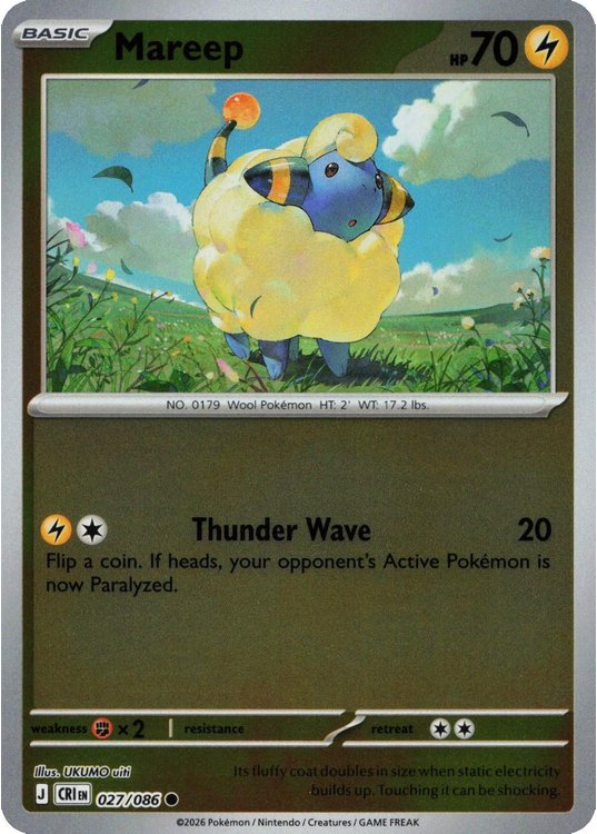 Mareep – 027/086 – Reverse