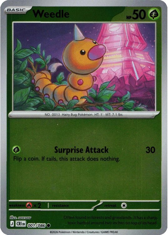Weedle – 001/086 – Reverse