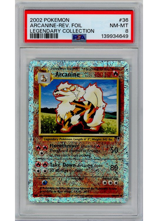 Arcanine 36/110 Reverse Foil PSA 8